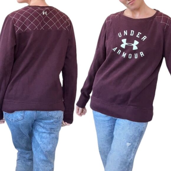 Under Armour Crewneck Purple Sweatshirt with Quilted Detail Medium - Picture 1 of 16